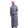 Etnische kleding Fashion Men Islamitische Arabische moslim Kaftan Stand Kraag Zakelpak Vintage Rozes Midden-Oosten Midden-Oosten Solid Color Male S-3XL