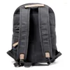 Backpack Europe Fashion Pure Cotton Canvas Leather Backpacks 14" Laptop Waterproof Daypacks Large Capacity Men Rucksacks Retro