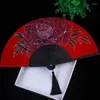 Decorative Figurines Japanese Ancient Silk Folding Fan For Women Vintage Hanfu Hollow Out Process Chinese Classic Summer