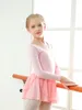 Abbigliamento da palcoscenico borse a maniche lunghe con abito da ballo gonna per bambini abiti da balletto per bambini