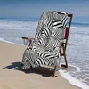 Asciugamano spiaggia zebra astratta divertimento selvaggio animale zebra in bianco e nero bagno per donne uomini a prova di sabbia coperta assorbente