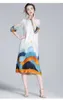 Party Dresses White Silk Printed Short-Sleeved Dress High-End Summer Nisch Design Gentle Wind Mulberry Temperament Kjol