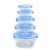 Bowls Glass 5pcs/set Mixing Bowl Heat-resistant Fresh Salad / Bubble With PP Cover Freshness