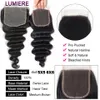 38 40 Inch Loose Deep Wave Human Hair Bundles With 4X4 5x5 6x6 HD Lace Closure Brazilian Weave Frontal 240402