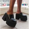 Toebescherming Waterdicht platform met dikke slipper ultrahoge hakken dikke hakken slippers voor externe slijtage mode damesschoenen podiumwandelingen voor dame hiel 11 cm