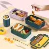 Обеденный залог пластиковый разделитель Bento Box Студент взрослый хрустящий микроволновка