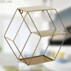 Other Home Decor Hexagonal honeycomb shelf metal forged floating wall frame white used for living rooms home books plants photo frames storage organizers yq240408