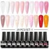 Kits MTSSII 20pcs / Gel Set Gel Polon 9d Glitter Chat Gel Magnétique Semi Permanent Gel UV Fait de vernis à ongles