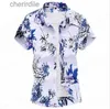 Chemises décontractées pour hommes Summer Floral Hawaiian Mens Mens à la mode à manches courtes Shirt Floral Shirt Abit Cascater Camisas Camisas Homme Vêtements YQ240408