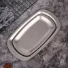 Ящики для хранения Япония Корея пищевые подносы из нержавеющей стали Прямоугольное барбекю блюдо из металлические закуски вегетарианские замороженные пластины