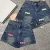 Shorts féminins lettres sexy mini jeans shorts femme pantalon denim d'été de concepteur de luxe courte jeans décontracté tous les boxeurs de jean cool y240429