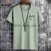 T-shirt maschile jfuncy Oversize Summer Mens Cotton T-shirt Casual Simple Love Stampa Of O-Neck Short Short Shorted Top H240408