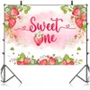 Décoration de fête Sweet One Ftearp Berry Decorations d'anniversaire Strawberry Girls 1st Pogmentation Background Banner Decor