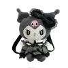 Kawaii Kuromi 멜로디 플러시 배낭 소프트 플러시 지퍼 지퍼 더블 어깨 가방 아이 학교 가방 생일 선물