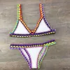 Women Beach Kee 2023 handgefertigtes Bikini Strick -Spleißbadebekleidung Set