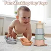 Baby Bath Toys Baby Bath Toys for Toddlers Bathtub Water Toys for Kids 4 Stacking Cups Boats Whale-Shaped Spoons Gift for Infants Boys Girls L48