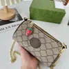 Designer Ophidia Bags Women Girls Chain Mini Shoulder Bag Michael Kadar Luxury G Strawberry Pendant Crossbody Messenger Wallet Women Telefonmyntpåse Small Tote Purse