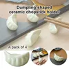 箸4 PCSかわいいdump子型セラミックホルダースタンド箸ラック枕日本語スタイルのキッチン食器ツール