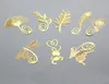 Bookmarks d'or de faveur de mariage Feather Olive Ginkgo Dragonfly Monkey Metal Chinese Style Creative Bookmarks4705309