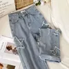 Streetwear Jeans vrouw Koreaanse mode denim y2k vintage kleding dames broek rechte been hoge taille 240401