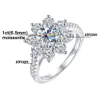 Real 925 Sterling Silver For Women 12CT Sunflower Brilliant Diamond 18K Plated Wedding Jewelry Ring with Certificate 240318