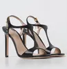 Nouveaux talons hauts robes chaussures de promenade d'été sandales chaussures pointues pointes femmes nues noir blanc tom fords designers dame la fête de fête de fête de fête gladiator sandalias box