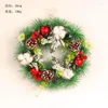 Decorative Flowers Christmas Simulation Red Fruit Wreath Wall Decoration Pine Cone Vine Circle Home Holiday Door Hanging