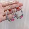 Dangle Ohrringe Mayones 925 Sterling Silber Lotus Fisch Wassertropfen Retro -Emaille Achat Big Hanging for Women Mädchen EH179