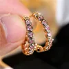 Backs Earrings Luxury Female Small Black Round Charm Yellow Gold Color Trendy Zircon Stone Wedding Jewelry