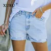 Women's Jeans Xuru - European och American Summer Ernised for Women High Elastic Tight Mid Rise Shorts K1-041