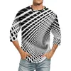 Herren-T-Shirts runden Hals mit drei Vierteln ärmes Top Casual Mode Hemd hochwertige jugendliche, vielseitige Pullover Ropa Hombre