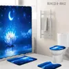 Mattes de bain Drop Floral 4pcs / Set Bathroom Mat Set Toilet Top Top Anti Slip Shower Curtain Rugs Home Decor Products