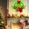 Decorative Flowers 30cm LED Light Hanging Garland Multifunctional Christmas Holiday Art Wreath Artificial Festival Theme For Door Window