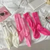 Mujeres calcetines de moda letra rosa colorido tubo de medio tubería de algodón deportes harajuku hip hop hosiery femenino