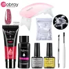 Kits Mobray Poy UV Gel med UV LED -lampmanikyr Set Poly Nail Gel Polish Kit Nail Art Tools For Manicure Behov Bas Top Coat Nail Kit