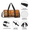 Outdoor Bags 70s Retro Orange Daisies Sport Cool Fashion With Shoes Gym Bag Waterproof Couple Custom Handbag Training Cute Fitness