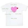 Gioca alla moda da uomo Play Thirt Designer Red Heart Comme Casual Women Shirts des Badge Garcons High Quanlity Tshirts Cotton ricamo con cappuccio Play Boy Playground 344