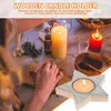 Titulares de vela Light Holder Farmhouse Rustic for Table Centerpiece Wooden Votive Tealight com estrela de cinco pontos e