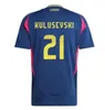 2024 2025 Suède Ibrahimovic Soccer Jerseys National Team Player Version 24 25 Forsberg Jansson Ekdal Kulusevski Football Shirts Men Set Kid Kit Kit Uniforme
