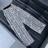 Pantaloni da donna Capris Designer Brand Shenzhen Nanyou Huo ~ 24 Primavera Nuovo Prodotto Stripe Gamba larga per donne AJ5J