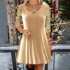 Повседневные платья v Neck Mini Play Retro Women Vintage Prom Party Shiny Sequin V-образное a-neck с мягким путавером с длинными рукавами