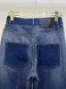 Женские джинсы контрастируют цветные лоскутные клады для женщин многосайновые дизайнерские джинсовые штаны с прямыми ногами весна 2024 модная шикарная брюк xx66