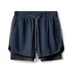 Men's Shorts Fashion Quick-drying 2-in-1 Multi-pocket Double-layer Fitness Lace-up Sports Pants Short Homme Tactique