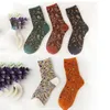 5 Pairs Socks Autumn Winter Japan South Korea The Tube Retro Ethnic Style Women Cute Fashion Woman Cotton 240408