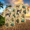 Męskie koszule hawajskie męskie koszula piwo goryl śmieszne kubańskie koszulę z krótkim rękawem 3D letnie wakacyjne guziki klub