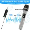 Mikrofoner Ingen fördröjning REAL UHF Professional Universal Wireless Microphone Rechargeable 3,5 mm mottagare Kristall Dynamic MIC för ljudkort