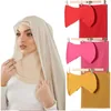 Etniska kläder Ramadan Muslimsk chiffon sjal hijab med matchande underkapsel set nack full täcke underscarf wrap halsdukar turban