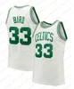 Larry Bird Basketball Jerseys S-xxl Branco Azul Homens Mulheres Jersey Cidade da cidade costura