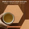 Tischmatten selbstklebende Kork-Untersetzer Backing-Blätter für und DIY-Handwerksvorräte (100 Sechseck)