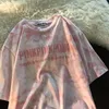 Dames T-shirts American Retro Tie-Dye Cotton T-Shirt Women Summer Borduurwerk losse korte mouwen Tops mode all-matched trend t-shirts